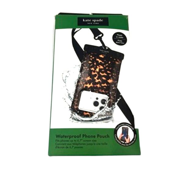 Kate Spade Waterproof Phone Pouch Animal Print Leopard NEW in Box - Picture 5 of 8